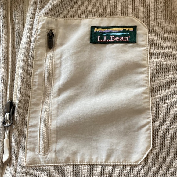 LL Bean Women's Fleece Vest Sailcloth Full Zip  XL REG tan 4 pockets layer - Picture 6 of 10